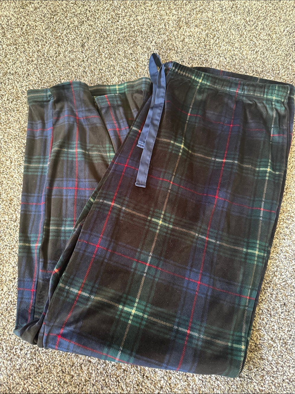 stars above Black Plaid Lounge Pants with Blue & Green Accents